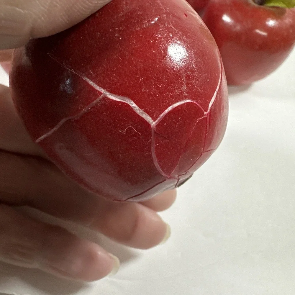 Apple Christmas Ornaments Lot of 11 Silk Leaves 2‎ in. Taiwan